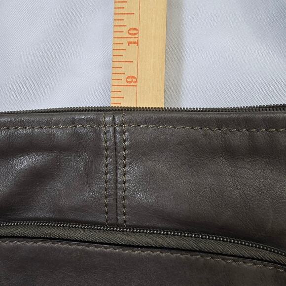 Fossil Hanover Leather Smoke Hued Crossbody Messenger Tote Bag Shoulder Purse - Picture 5 of 15